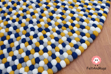 Load image into Gallery viewer, Felt Ball Rugs 90 cm - 250 cm Rugs Free Trivet and Coaster Set to Match your rug (Free Shipping)