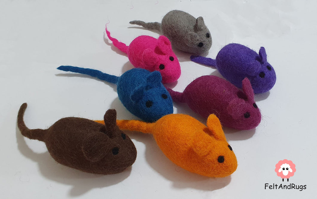 Felted Wool Mouse / Cat Toys / Mice Cat toy. Handmade Wool Mouse Cat Toy, Cat Mice Toys 100 % Wool Handmade