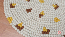 Load image into Gallery viewer, Felt Ball Rug 90 cm - 250 cm Off-white Patch Rugs Free Trivet and Coaster Set to Match your rug (Free Shipping)