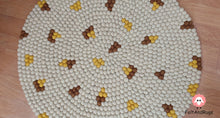 Load image into Gallery viewer, Felt Ball Rug 90 cm - 250 cm Off-white Patch Rugs Free Trivet and Coaster Set to Match your rug (Free Shipping)
