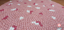 Load image into Gallery viewer, Felt Ball Rug 90 cm - 250 cm Pink Patch Rugs Free Trivet and Coaster Set to Match your rug (Free Shipping)