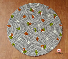 Load image into Gallery viewer, Felt Ball Rug 90 cm - 250 cm Patch Rugs Free Trivet and Coaster Set to Match your rug (Free Shipping)