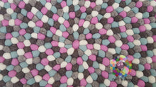 Load image into Gallery viewer, Felt Ball Rugs 20 cm - 250 cm Natural Tone with pink and blue (Free Shipping)