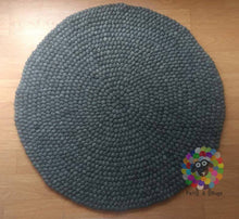 Load image into Gallery viewer, Felt Ball Rugs / Charcol Grey pom pom rug/ Pebble Rug (Free Shipping)