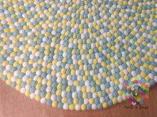 Load image into Gallery viewer, Felt Ball Rugs /Yellow Mint and White Nursery Rug (Free Shipping)