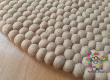Load image into Gallery viewer, Felt Ball Rug / Sand Color Pom pom carpet / Pebble Rug (Free Shipping)
