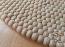 Load image into Gallery viewer, Felt Ball Rug / Sand Color Pom pom carpet / Pebble Rug (Free Shipping)