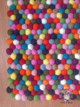 Load image into Gallery viewer, Rectangle Felt Ball Rugs / Multicolored Freckle 100 % Wool Carpet (Free Shipping)
