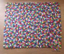 Load image into Gallery viewer, Rectangle Felt Ball Rugs / Multicolored Freckle 100 % Wool Carpet (Free Shipping)