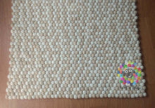 Load image into Gallery viewer, Rectangle Felt Ball Rug. White and Off-White Random Mix. 100 % Wool Carpet (Free Shipping)