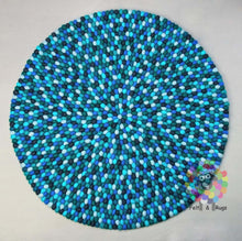 Load image into Gallery viewer, Round Felt Ball Rug. Nursery pom pom wool Rug . 100 % wool Handmade Nepal Rug (Free Shipping)