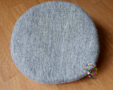 Load image into Gallery viewer, Large Felt Cat Cave  (40 cm or 16 Inches Diameter) / Cat Bed / Pet Bed / Puppy Bed / Cat House. 100 % Wool Natural Color
