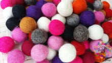 Load image into Gallery viewer, 2 cm Felt Balls. Wool Pom pom Nursery Garland Decoration 100 % Wool - DIY Craft