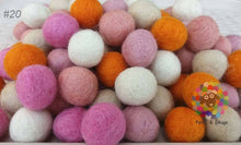 Load image into Gallery viewer, 2 cm Felt Balls. Wool Pom pom Nursery Garland Decoration 100 % Wool - DIY Craft