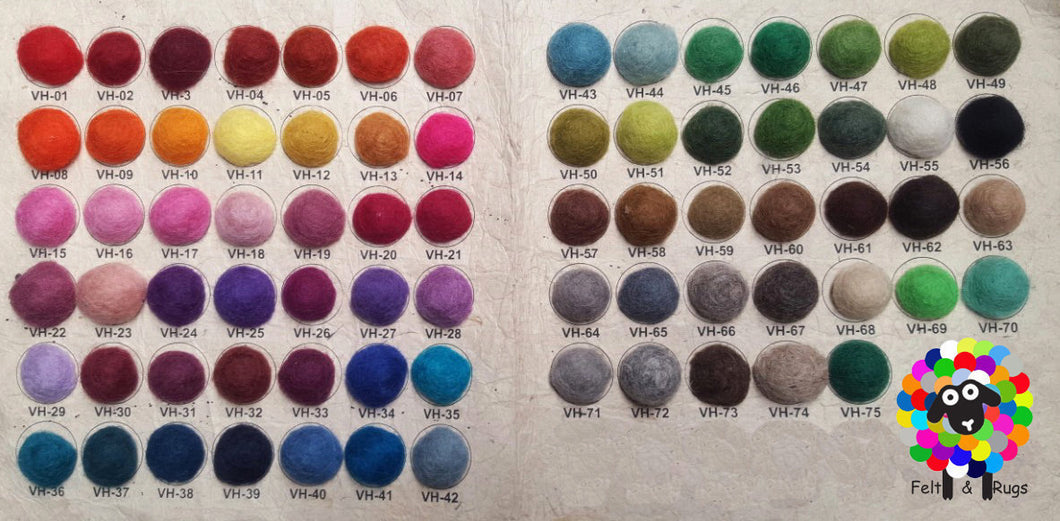 Choose your own Color. 2 cm Felt Balls. Wool Pom pom Nursery Garland Decoration 100 % Wool - DIY Craft