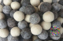 Load image into Gallery viewer, 2 cm Felt Balls. Wool Pom pom Nursery Garland Decoration. Shades of Brown and Offwhite 100 % Wool - DIY Craft