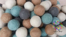 Load image into Gallery viewer, 2 cm Felt Balls. Wool Pom pom Nursery Garland Decoration. 100 % Wool - DIY Craft