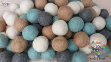 Load image into Gallery viewer, 2 cm Felt Balls. Wool Pom pom Nursery Garland Decoration. 100 % Wool - DIY Craft
