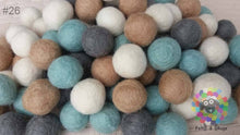 Load image into Gallery viewer, 2 cm Felt Balls. Wool Pom pom Nursery Garland Decoration. 100 % Wool - DIY Craft