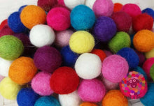 Load image into Gallery viewer, 1.7 cm Felt Balls. Wool Pom pom Nursery Garland Decoration. 100 % Wool - DIY Craft

