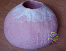 Load image into Gallery viewer, Large Felt Cat Cave (40 cm or 16 Inches Diameter) Cat Bed / Pet Bed / Puppy Bed / Cat House. 100 % Wool . Handmade