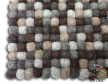 Load image into Gallery viewer, Square Felt Ball Chair Mat Set of 4 pcs. Size 36 cm x 36 cm each. 100 % Wool