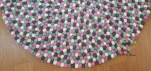 Load image into Gallery viewer, Felt Ball Rugs 20 cm - 250 cm Natural Tone with pink and blue (Free Shipping)