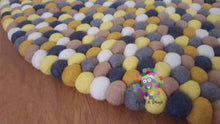 Load image into Gallery viewer, Felt Ball Rugs 20 cm - 250 cm Yellow and Grey (Free Shipping)