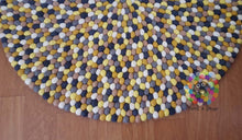 Load image into Gallery viewer, Felt Ball Rugs 20 cm - 250 cm Yellow and Grey (Free Shipping)