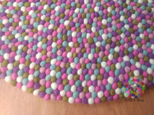 Load image into Gallery viewer, Felt Ball Rug / Pastel Nursery Carpet/ Pom pom rug/ Pebble Rug (Free Shipping)