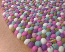 Load image into Gallery viewer, Felt Ball Rug / Pastel Nursery Carpet/ Pom pom rug/ Pebble Rug (Free Shipping)

