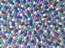 Load image into Gallery viewer, Felt Ball Rugs / Blue and Purple Delight pom pom Wool Carpet (Free Shipping)