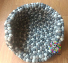 Load image into Gallery viewer, Felt Ball Cat or Dog Cosy bed, Pet Cosy Bed. Made from 100 % Wool

