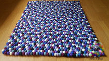Load image into Gallery viewer, Rectangle Felt Ball Rug. Nursery Rug Home Decor. 100 % Wool Carpet (Free Shipping)