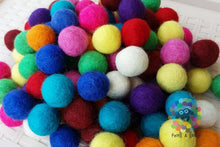 Load image into Gallery viewer, 2 cm Felt Balls. Wool Pom pom Nursery Garland Decoration 100 % Wool - DIY Craft