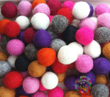 Load image into Gallery viewer, 2 cm Felt Balls. Wool Pom pom Nursery Garland Decoration 100 % Wool - DIY Craft