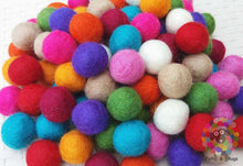 Load image into Gallery viewer, 2 cm Felt Balls. Wool Pom pom Nursery Garland Decoration 100 % Wool - DIY Craft