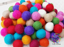 Load image into Gallery viewer, 2 cm Felt Balls. Wool Pom pom Nursery Garland Decoration 100 % Wool - DIY Craft