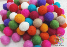 Load image into Gallery viewer, 2 cm Felt Balls. Wool Pom pom Nursery Garland Decoration 100 % Wool - DIY Craft