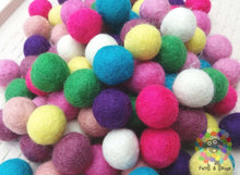 Load image into Gallery viewer, 2 cm Felt Balls. Wool Pom pom Nursery Garland Decoration 100 % Wool - DIY Craft
