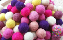 Load image into Gallery viewer, 2 cm Felt Balls. Wool Pom pom Nursery Garland Decoration 100 % Wool - DIY Craft