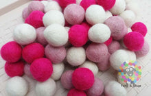 Load image into Gallery viewer, 2 cm Felt Balls. Wool Pom pom Nursery Garland Decoration 100 % Wool - DIY Craft