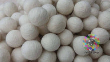 Load image into Gallery viewer, 2 cm Felt Balls. Wool Pom pom Nursery Garland Decoration. Pure White felt balls 100 % Wool - DIY Craft
