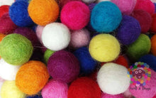 Load image into Gallery viewer, 1.7 cm Felt Balls. Wool Pom pom Nursery Garland Decoration. 100 % Wool - DIY Craft