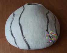 Load image into Gallery viewer, EXTRA LARGE Felt Cat Cave (50 cm or 20 Inches Diameter) Cat Bed / Pet Bed / Puppy Bed / Cat House. 100 % Wool Natural Color