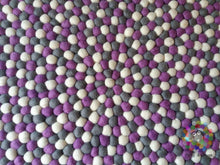 Load image into Gallery viewer, Felt Ball Rugs /White Grey and Lavender Nursery Rug (Free Shipping)