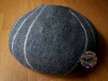 Load image into Gallery viewer, Felt Cat Cave (40 cm or 16 Inches Diameter) Cat Bed / Pet Bed / Puppy Bed / Cat House. 100 % Wool Natural Color