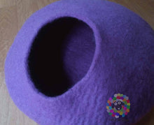Load image into Gallery viewer, LARGE Cat Cave (40 cm or 16 Inches Diameter) Cat Bed / Pet Bed / Puppy Bed / Cat House. 100 % Wool .