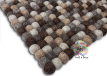 Load image into Gallery viewer, Square Felt Ball Chair Mat Set of 4 pcs. Size 36 cm x 36 cm each. 100 % Wool