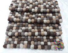 Load image into Gallery viewer, Square Felt Ball Chair Mat Set of 4 pcs. Size 36 cm x 36 cm each. 100 % Wool